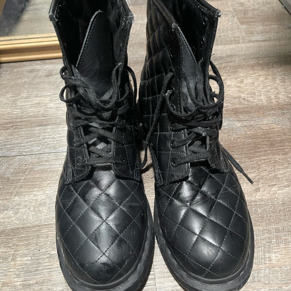 Dr. Martens Black Quilted Ankle Boots 1460